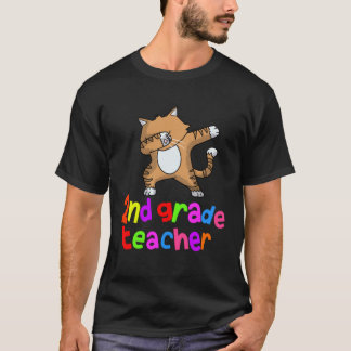 Tillbaka till skolan 2:a klass lärare Dabbing Cat  T Shirt