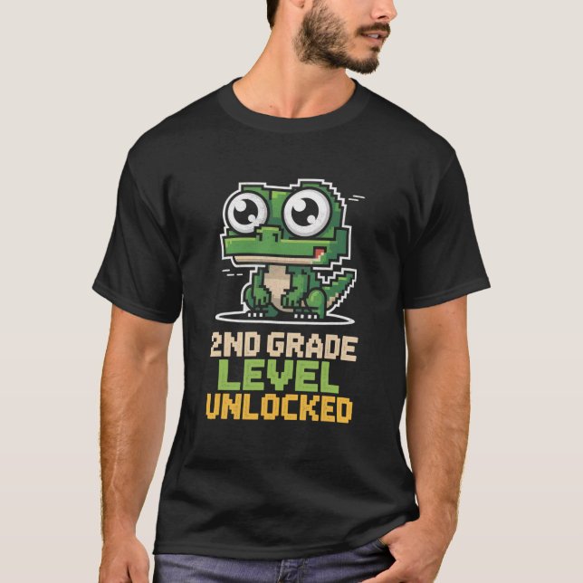 Tillbaka till skolan 2:a klass ödla spelare andra  t shirt (Framsida)