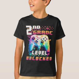 Tillbaka till skolan 2:a klass pojke gamer första  t shirt
