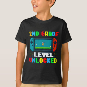 Tillbaka till skolan 2:a klassnivå upplåst Gamer K T Shirt