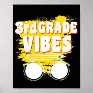 Tillbaka till skolan 3:e klassens vibe-tröja först poster