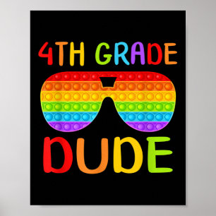 Tillbaka till skolan 4:e klass kille Sungles Pop I Poster