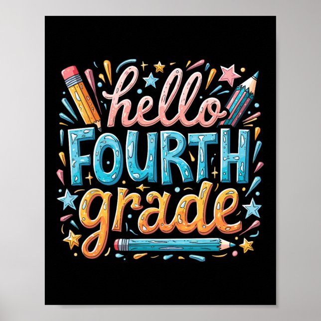 Tillbaka till skolan 4:e klass set poster (Framsidan)