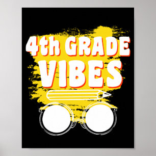 Tillbaka till skolan 4:e klassens vibbar skjorta f poster