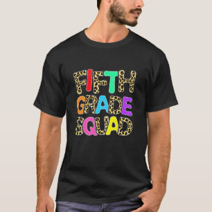 Tillbaka till skolan 5:e klass trupp leopard femte t shirt