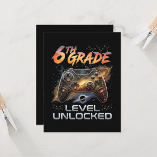 Tillbaka till skolan 6:e klass gamer första dagen inbjudningar