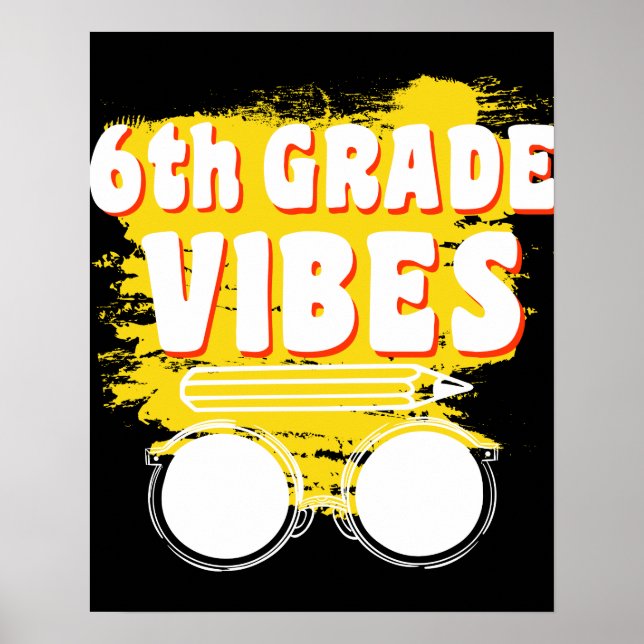 Tillbaka till skolan 6:e klassens vibe-tröja först poster (Framsidan)