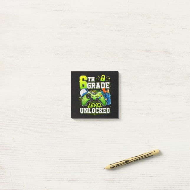 Tillbaka till skolan 6:e sjätte klassnivån upplåst post-it block (På skrivbordet)