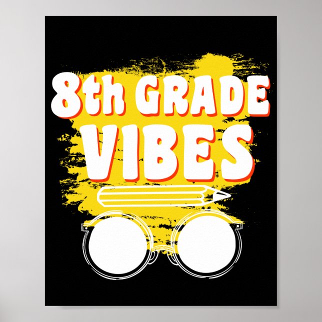 Tillbaka till skolan 8:e klassens vibbar tröja för poster (Framsidan)