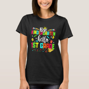 Tillbaka till skolan adjö förskola hej första klas t shirt