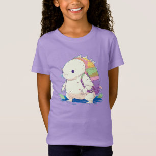 Tillbaka till skolan Axolotl Kawaii Tecknad film T Shirt