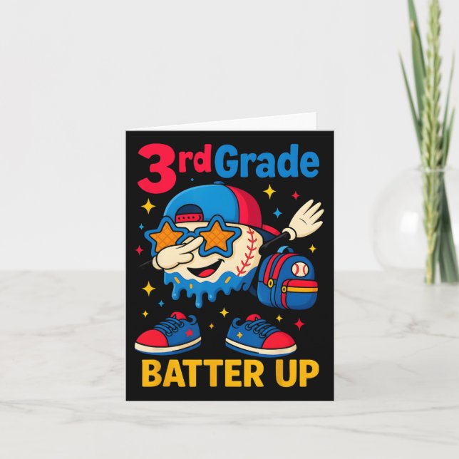 Tillbaka till skolan Baseball Glass Dropp Första d Kort (Framsida)