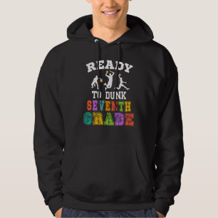 Tillbaka till skolan Basket redo att dunkar Sjunde Hoodie