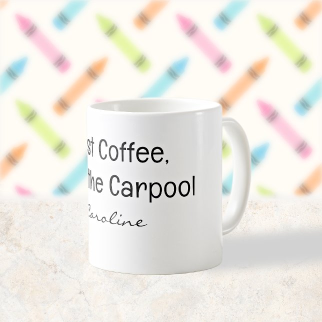 Tillbaka till skolan Carpool-mamma Kaffemugg (Skapare uppladdad)