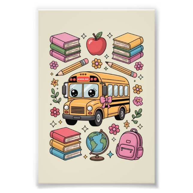 Tillbaka till skolan Coquette Lärare Förskola Förs Fototryck (Framsidan)