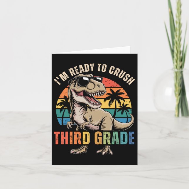 Tillbaka till skolan Dinosauriepojken jag är redo  Kort (Framsida)