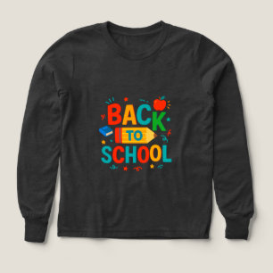 Tillbaka till skolan" Färgrik penna & äpple-grafik T Shirt