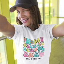 Tillbaka till skolan färgrik retro lärare 
