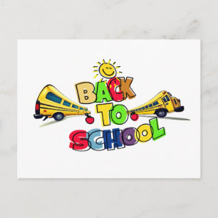Tillbaka till skolan Färgrik seriefigurer design m Helg Vykort