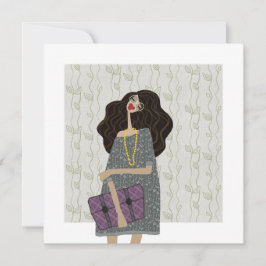 Tillbaka till skolan Fashionista Modeillustration Inbjudningar