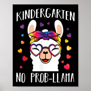 Tillbaka till skolan förskolor Inget prob Llama Lä Poster