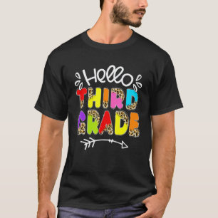 Tillbaka till skolan Första dagen Hej Tredje klass T Shirt