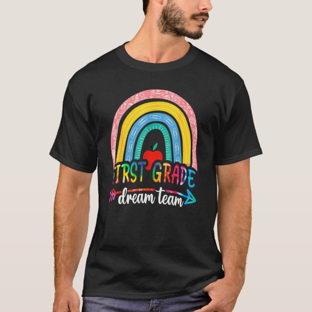 Tillbaka till skolan första klass dröm lag student t shirt (Framsida)