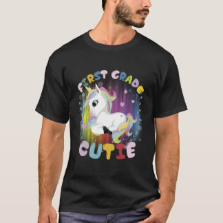 Tillbaka till skolan Första klass enhörning sötis T Shirt