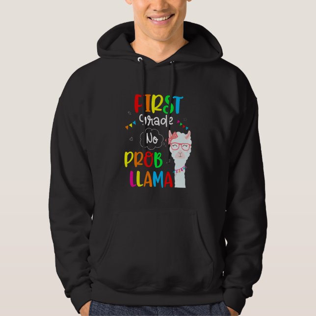 Tillbaka till skolan första klass inga problem lam hoodie (Framsida)