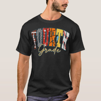 Tillbaka till skolan fotboll baseboll basket t shirt