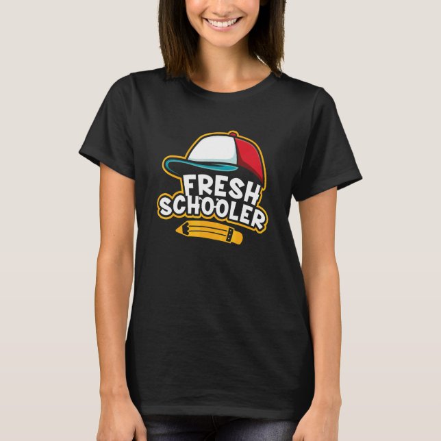 Tillbaka till skolan Fresh Schooler Förskola 1:a k T Shirt (Framsida)