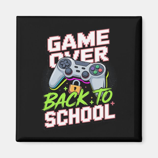 Tillbaka till skolan Gamer Controller Cool Rollig  Magnet (Framsidan)