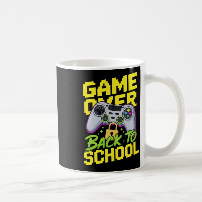 Tillbaka till skolan Gamer Kontroll Funny Pun Graf Kaffemugg (Höger)