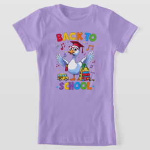 Tillbaka till skolan Gås – Färgrik Rolig T-Shirt D