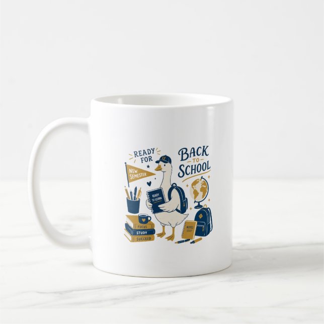 Tillbaka Till Skolan Gås Retro Kaffemugg (Vänster)