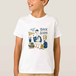 Tillbaka Till Skolan Gås Retro Skolmaterial T Shirt