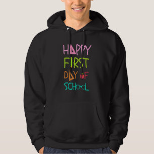 Tillbaka till skolan Glad första skoldagen pojkar Hoodie