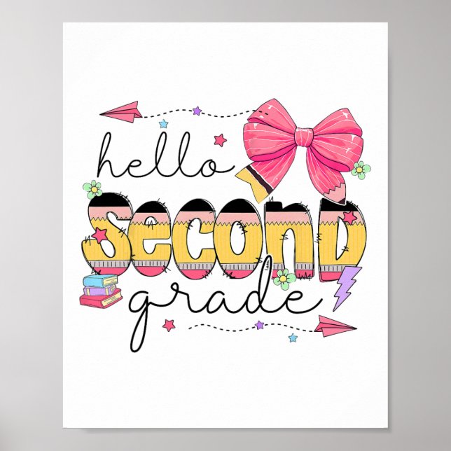 Tillbaka till skolan Hej andra klass lärare Coquet Poster (Framsidan)