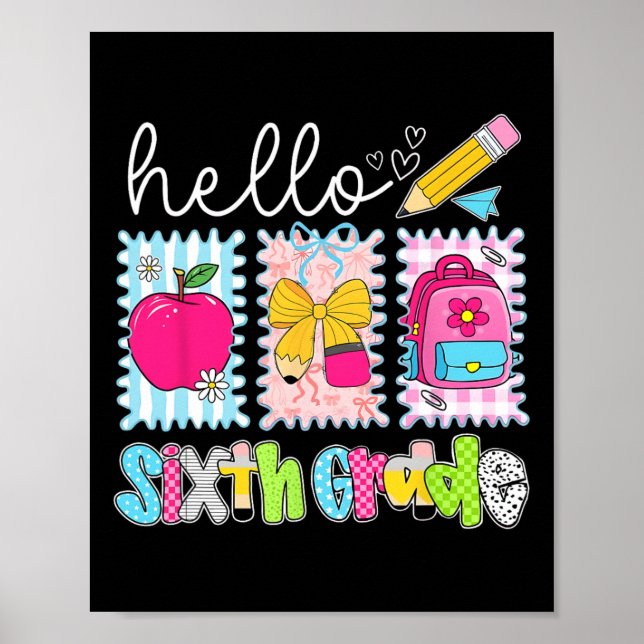 Tillbaka till skolan Hej sjätte klass lärare Coque Poster (Framsidan)