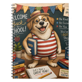 Tillbaka till skolan Hund PNG, Söt lärare Hund des Anteckningsbok