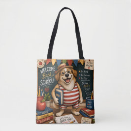 Tillbaka till skolan Hund PNG, Söt lärare Hund des Tygkasse