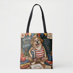 Tillbaka till skolan Hund PNG, Söt lärare Hund des Tygkasse