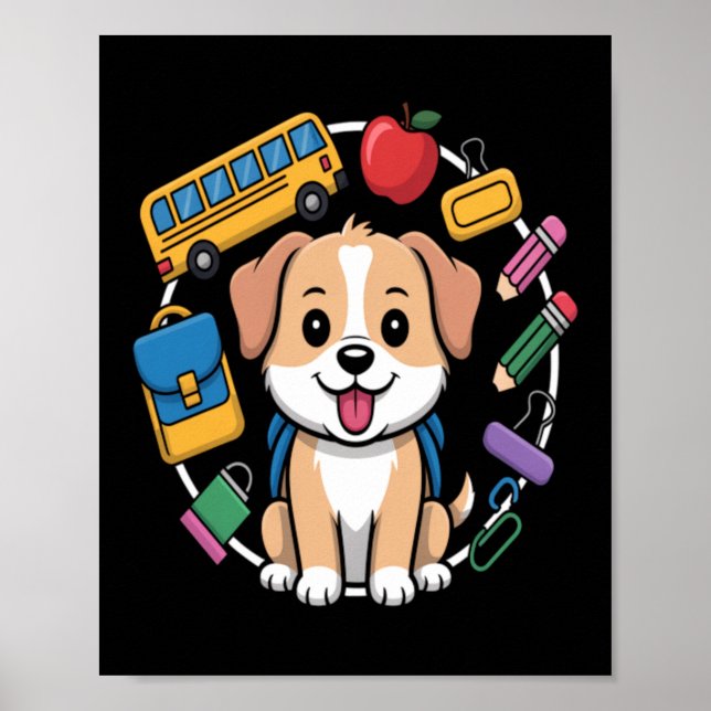 Tillbaka till skolan hundälskare poster (Framsidan)