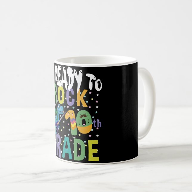 Tillbaka till skolan Jag är redo att rocka 10:e kl Kaffemugg (Framsida höger)
