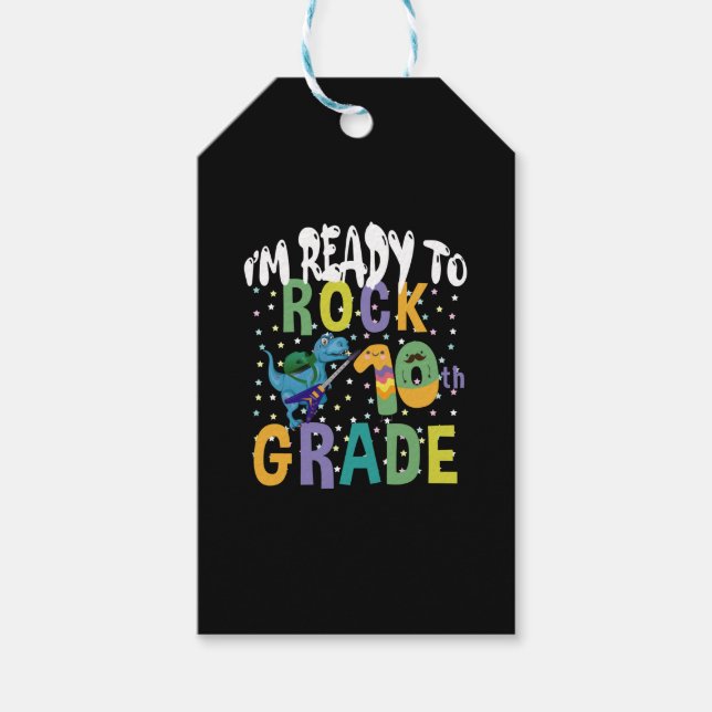 Tillbaka till skolan Jag är redo att rocka 10:e kl Presentetikett (Framsidan)