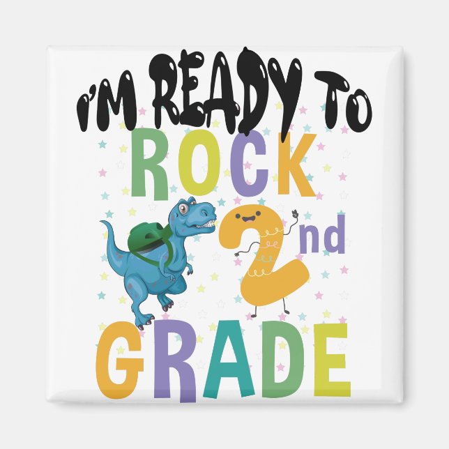 Tillbaka till skolan Jag är redo att rocka 2:a kla Magnet (Framsidan)
