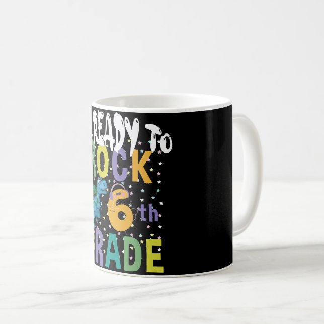Tillbaka till skolan Jag är redo att rocka 6:e kla Kaffemugg (Framsida höger)