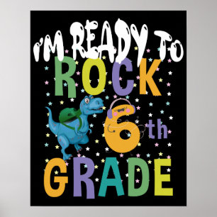 Tillbaka till skolan Jag är redo att rocka 6:e kla Poster