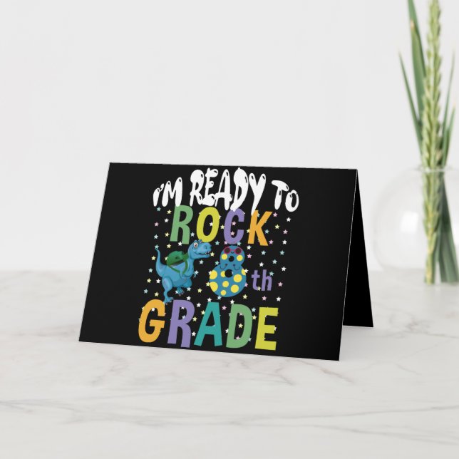 Tillbaka till skolan Jag är redo att rocka 8:e kla Kort (Framsida)
