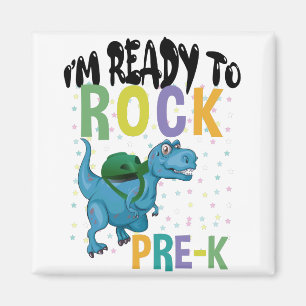 Tillbaka till skolan Jag är redo att rocka Pre-K D Magnet